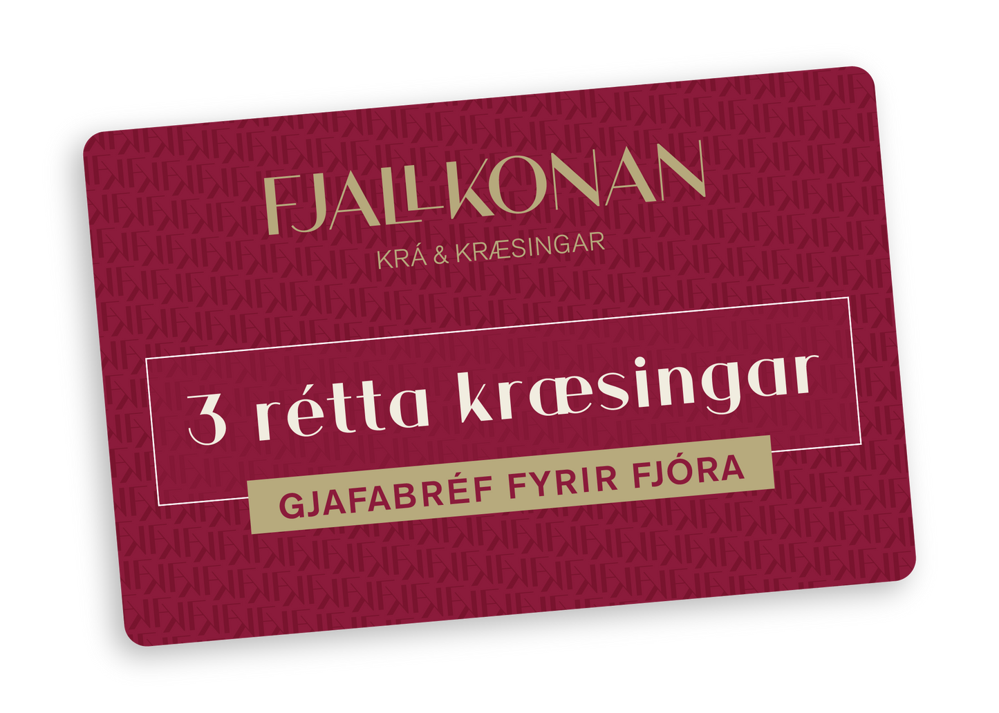 3 rétta kræsingar fyrir 4 á Fjallkonuna