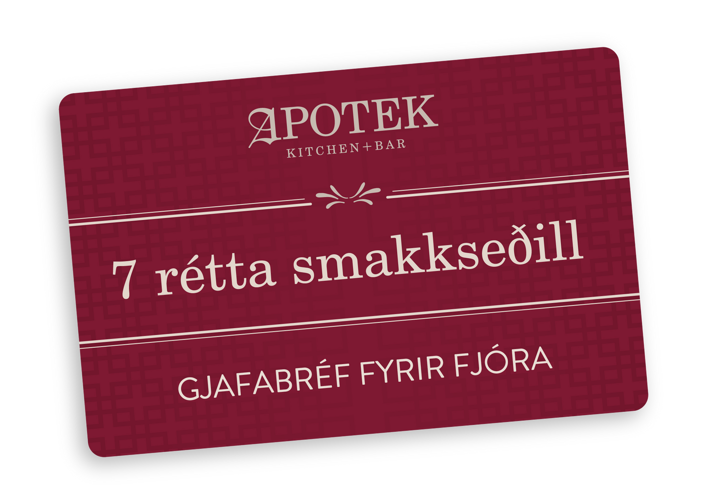 7 rétta smakkseðill fyrir 4 á Apotekið